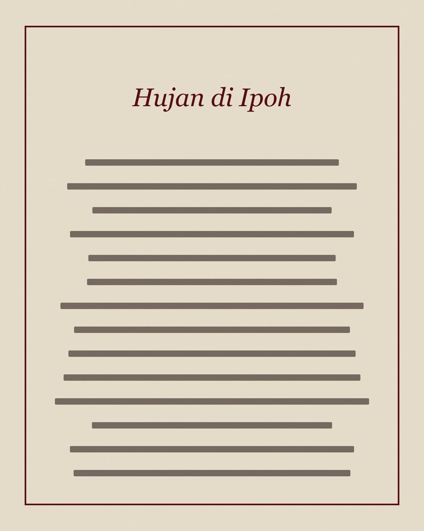 Hujan di Ipoh