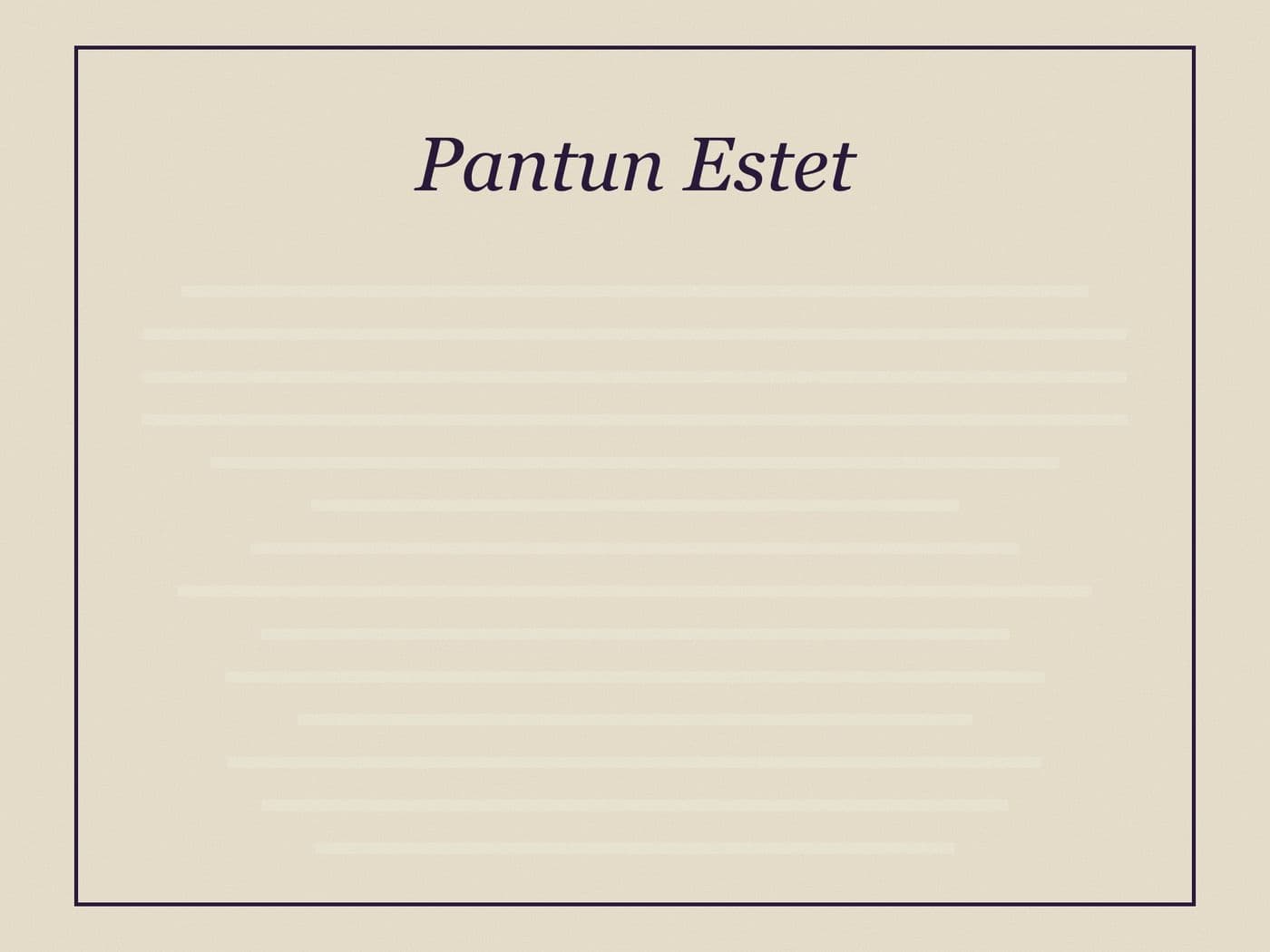 Pantun Estet